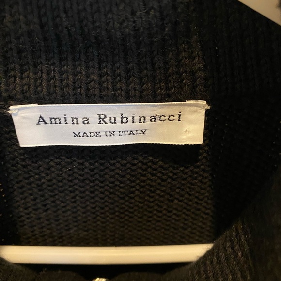 Amina Rubinacci Creta Zip Cardigan Black 40 - Picture 6 of 8